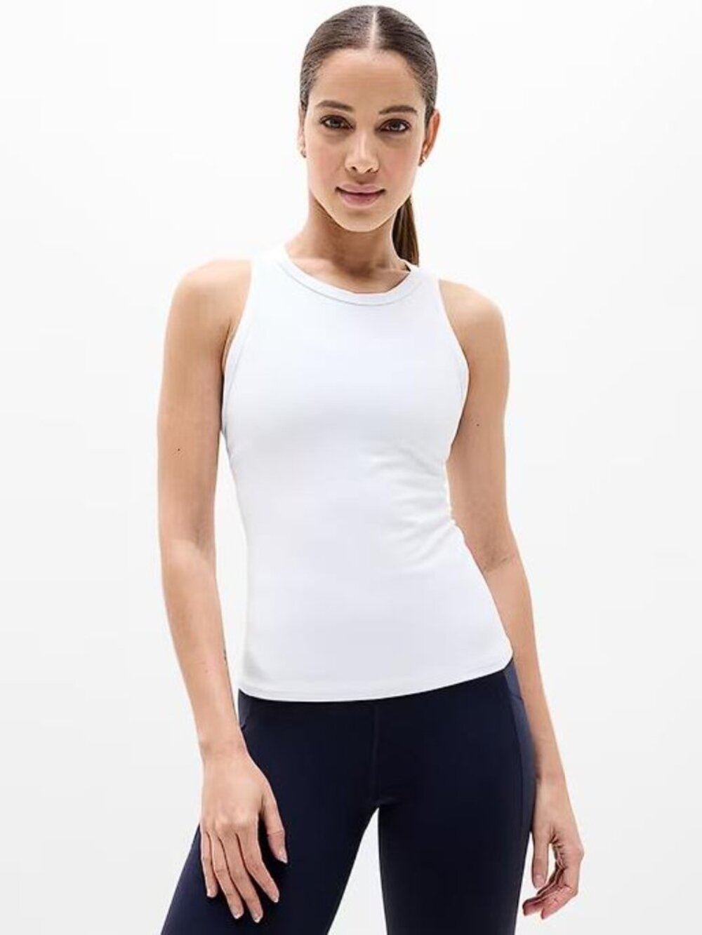 ATHLETA Women's Transcend Racerback Tank Size M In White